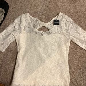 NEW ABERCROMBIE KIDS WHITE CROP SHIRT